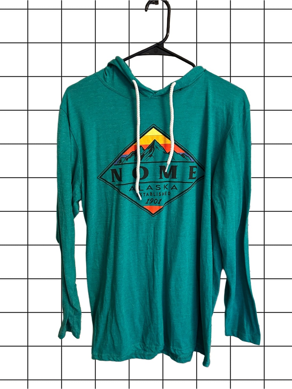 Nome Alaska Teal Hooded Graphic Tee